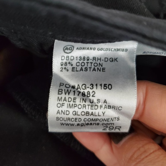 AG Adriano Goldschmied The Legging Ankle Super Skinny Black Jeans Sz 29R - Picture 7 of 9